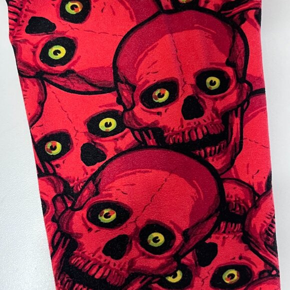LuLaRoe Red Skull Glowing Eyes Leggings - One Size - Picture 4 of 6